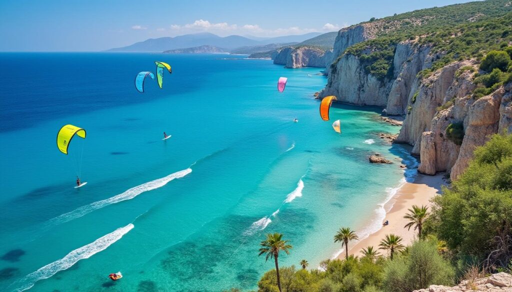 scopri punta trettu, lo spot leggendario per il kitesurf in sardegna, ideale per esperti e principianti che cercano vento costante e acque cristalline.