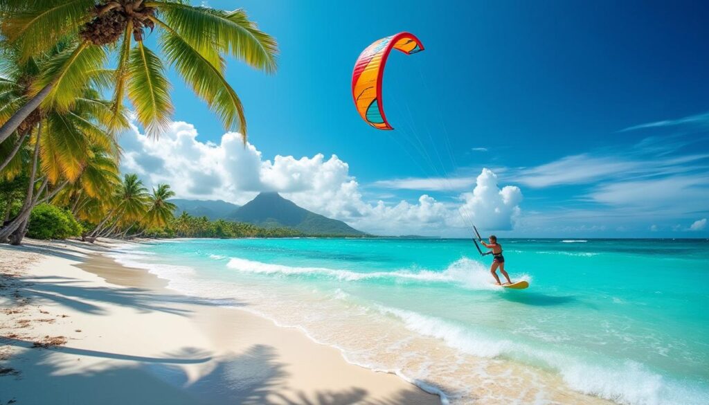 scopri i migliori spot di kitesurf a mauritius, con informazioni sul vento ideale e la stagione migliore per vivere emozioni indimenticabili sull'acqua.