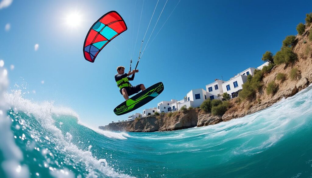 scopri paros, la mecca del kitesurf nel mediterraneo, con venti perfetti e acque cristalline ideali per tutti i livelli di kiteboard.